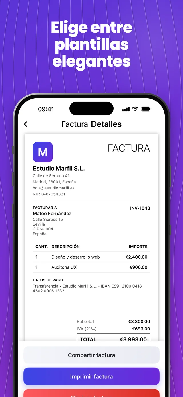 Captura de pantalla de la App Store 4 — Invoice Maker