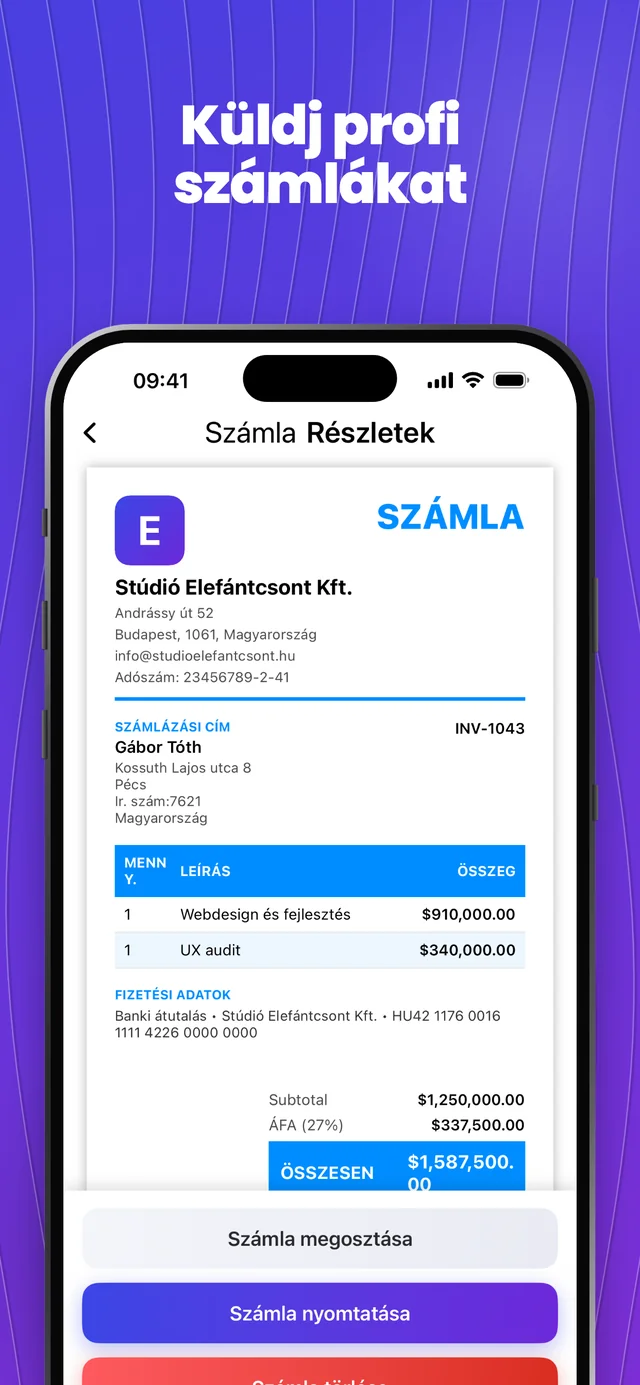 App Store-képernyőkép 3 — Invoice Maker