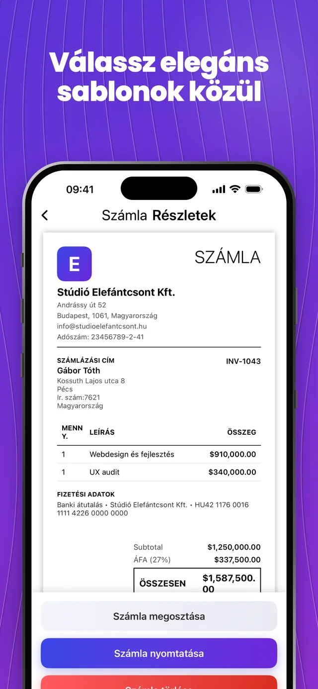 App Store-képernyőkép 4 — Invoice Maker