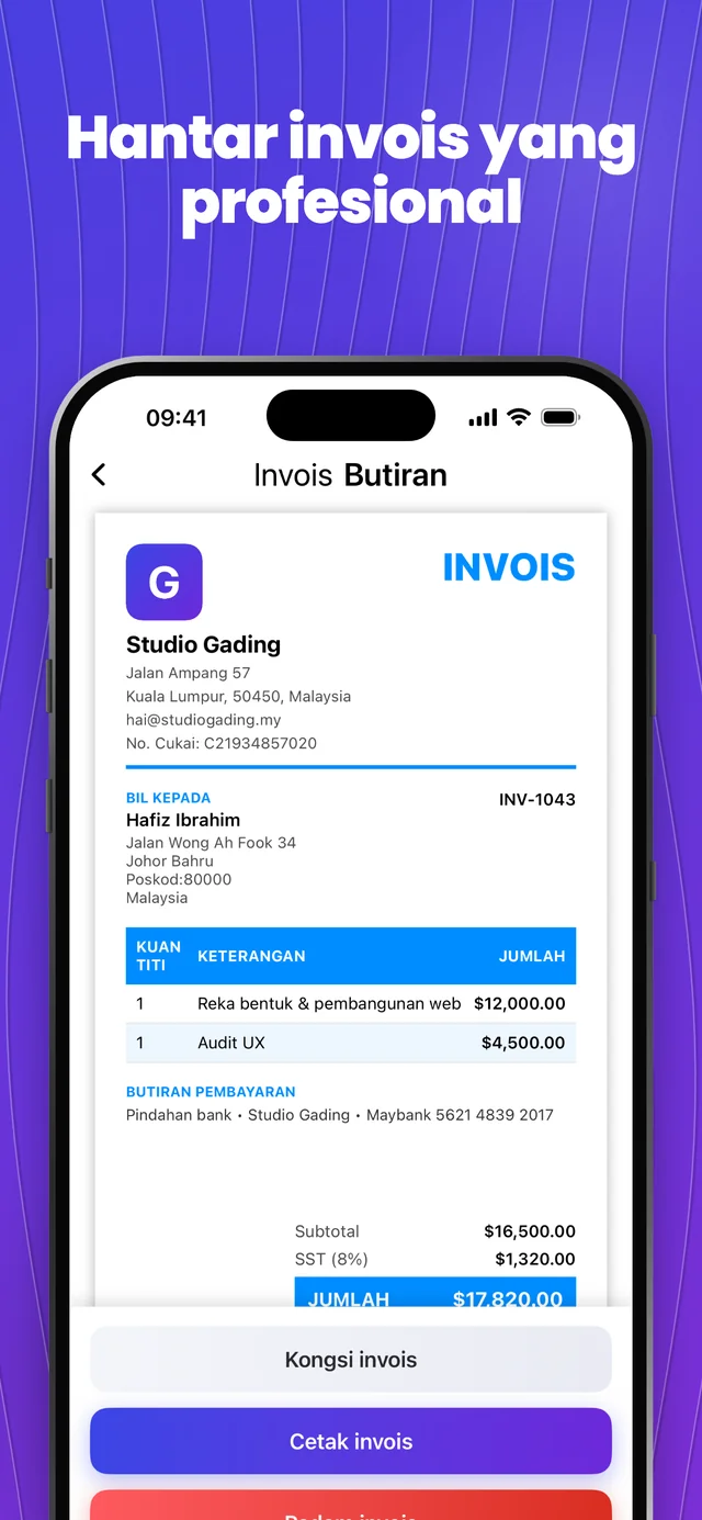 Tangkapan skrin App Store 3 — Invoice Maker