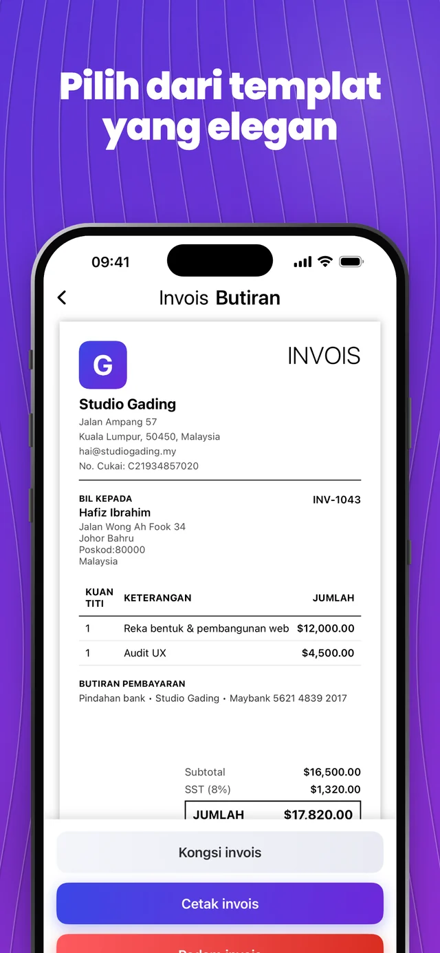 Tangkapan skrin App Store 4 — Invoice Maker
