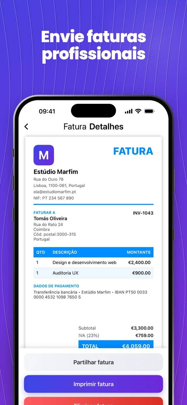 Captura de tela da App Store 3 — Invoice Maker